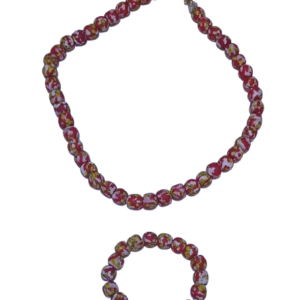 Handmade Natural Beaded Necklace & Bracelet Set authentic