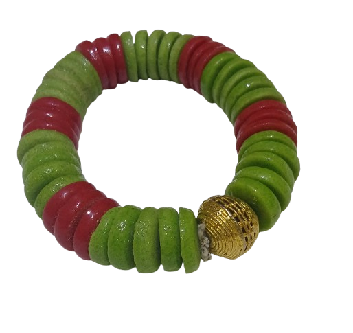 Handmade Royal Beaded Bracelet with Gold Accent