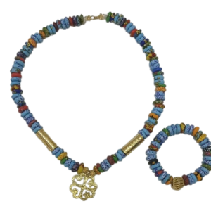 Handmade Royal Beaded Necklace & Bracelet Set