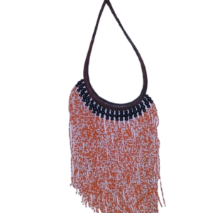 Handmade Beaded Fringe Necklace – Natural Tiny Faceted Beads