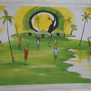 Sunset – African Village Serenity on Canvas